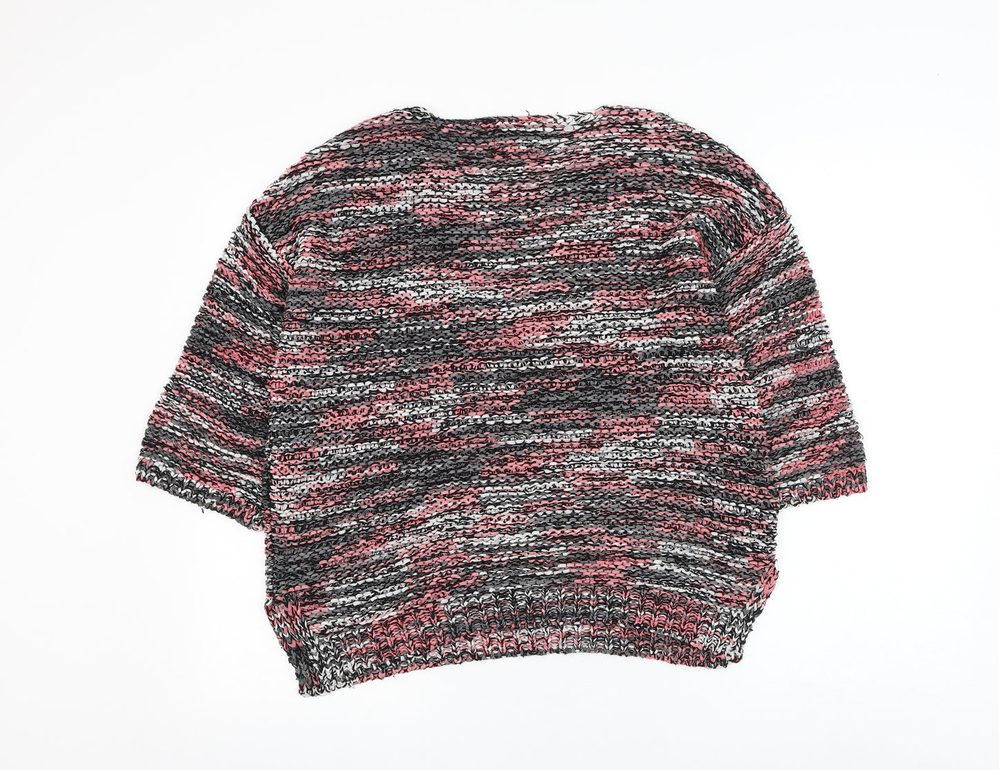 Papaya Womens Multicoloured Round Neck Striped Acrylic Pullover Jumper Size M