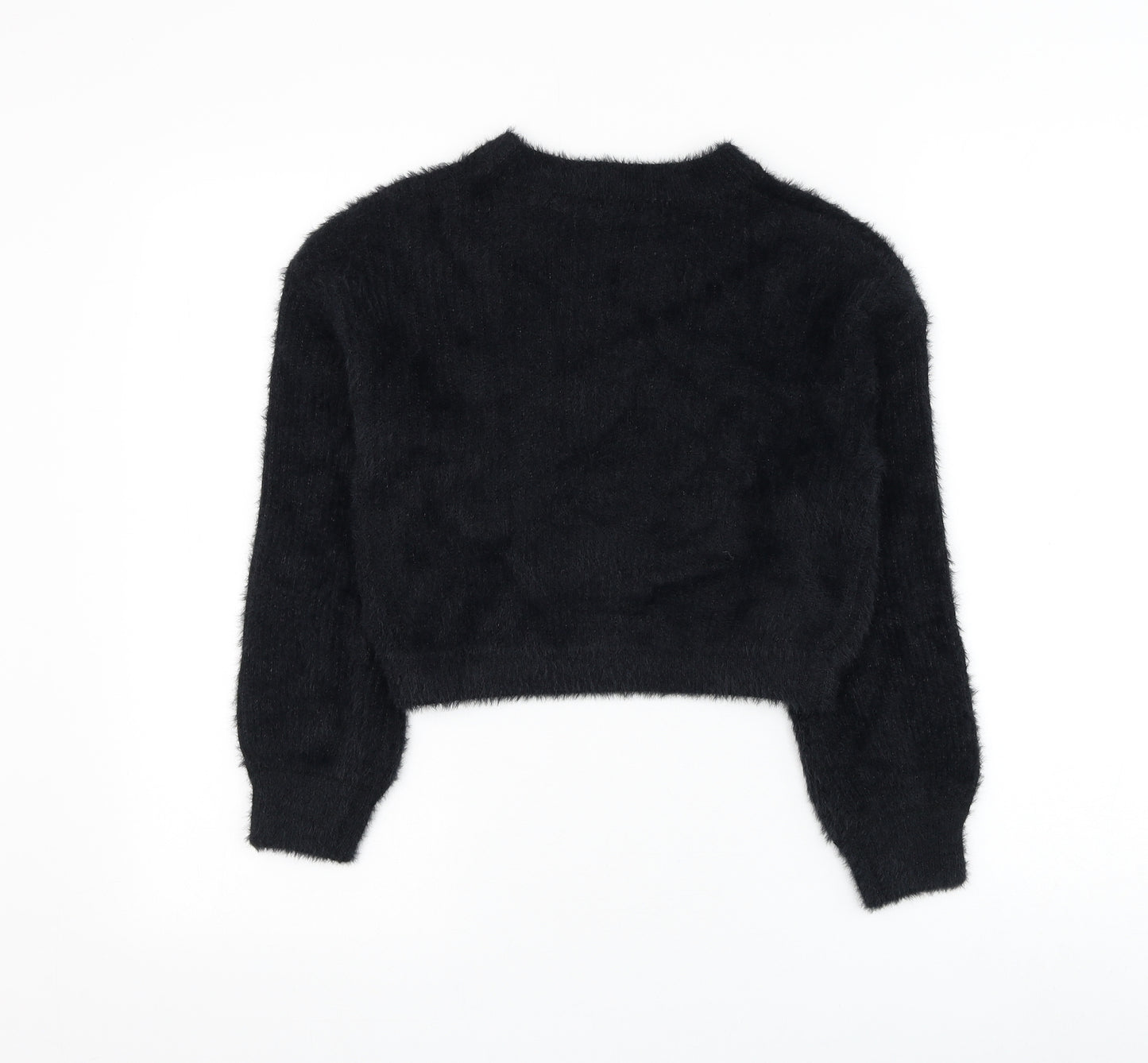 Matalan Girls Black Round Neck Polyamide Pullover Jumper Size 12 Years Pullover