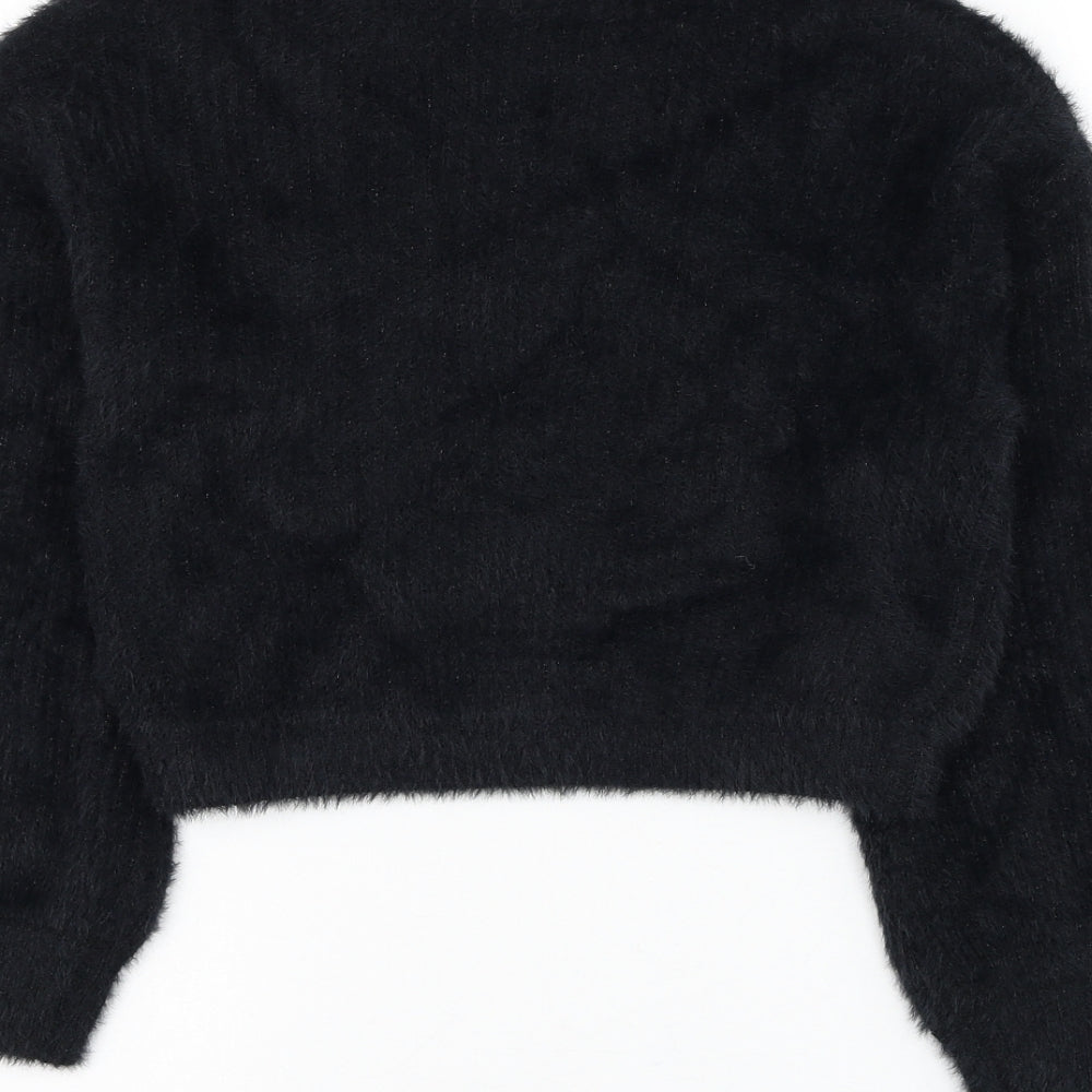Matalan Girls Black Round Neck Polyamide Pullover Jumper Size 12 Years Pullover