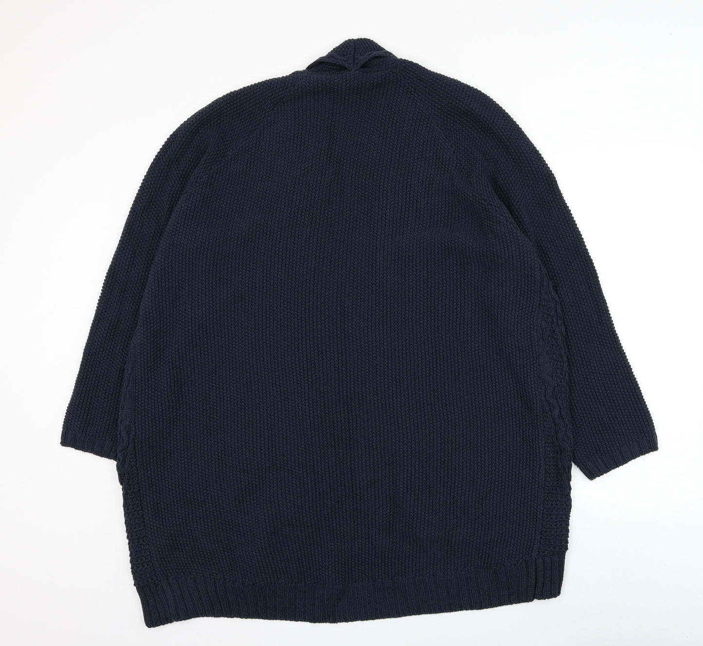 Marks and Spencer Womens Blue V-Neck Cotton Cardigan Jumper Size 20