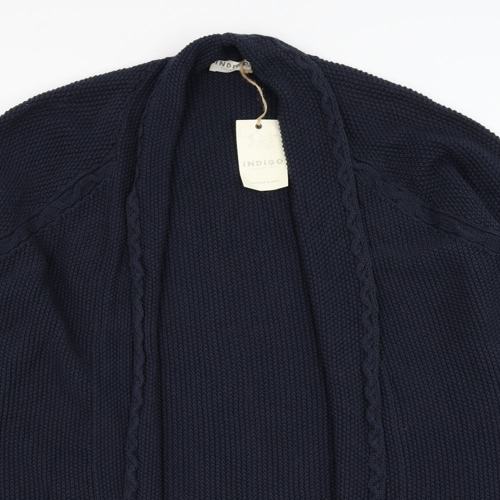 Marks and Spencer Womens Blue V-Neck Cotton Cardigan Jumper Size 20