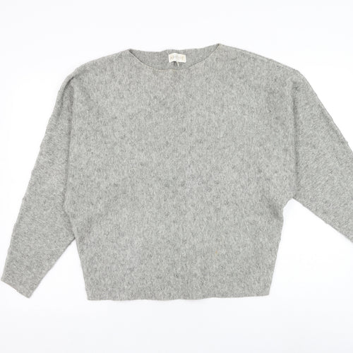 Apricot Womens Grey Round Neck Polka Dot Polyester Pullover Jumper Size M