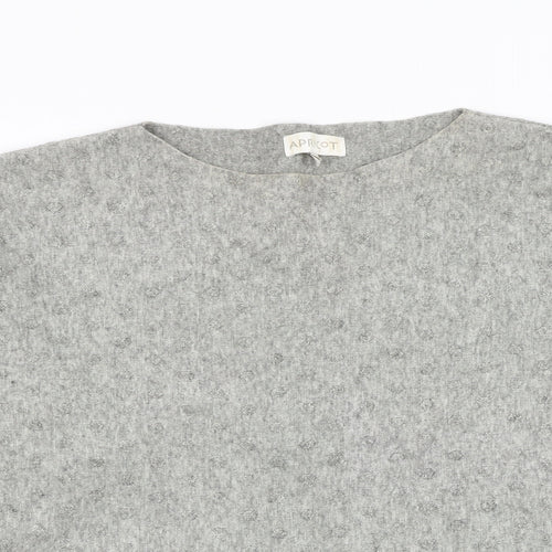 Apricot Womens Grey Round Neck Polka Dot Polyester Pullover Jumper Size M
