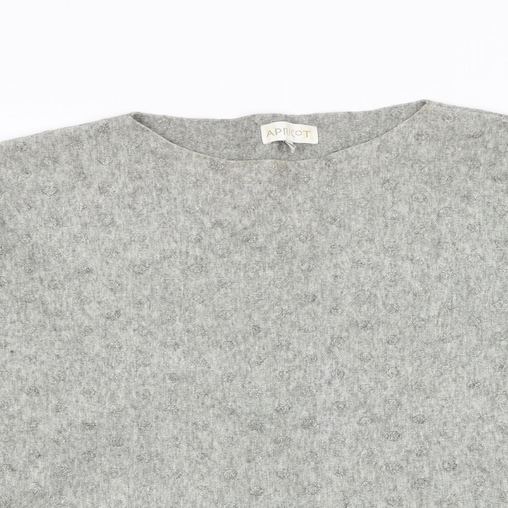Apricot Womens Grey Round Neck Polka Dot Polyester Pullover Jumper Size M