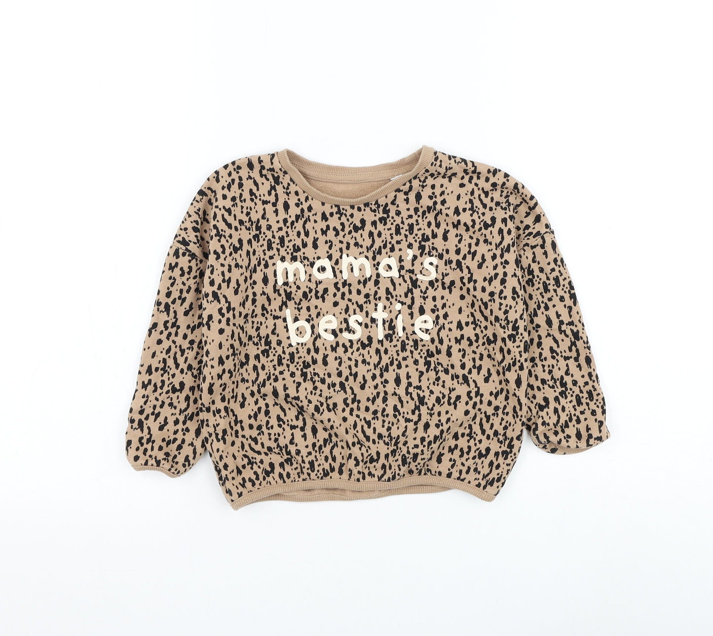 George Girls Brown Animal Print Cotton Pullover Jumper Size 18-24 Months Pullover - Mama's Bestie
