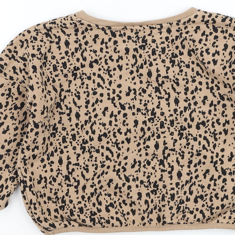 George Girls Brown Animal Print Cotton Pullover Jumper Size 18-24 Months Pullover - Mama's Bestie
