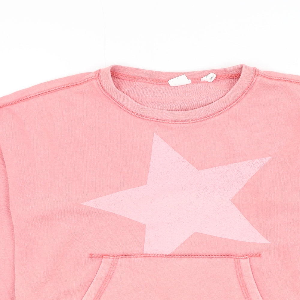 Gap Girls Pink Cotton Pullover Sweatshirt Size 10 Years Pullover - Star