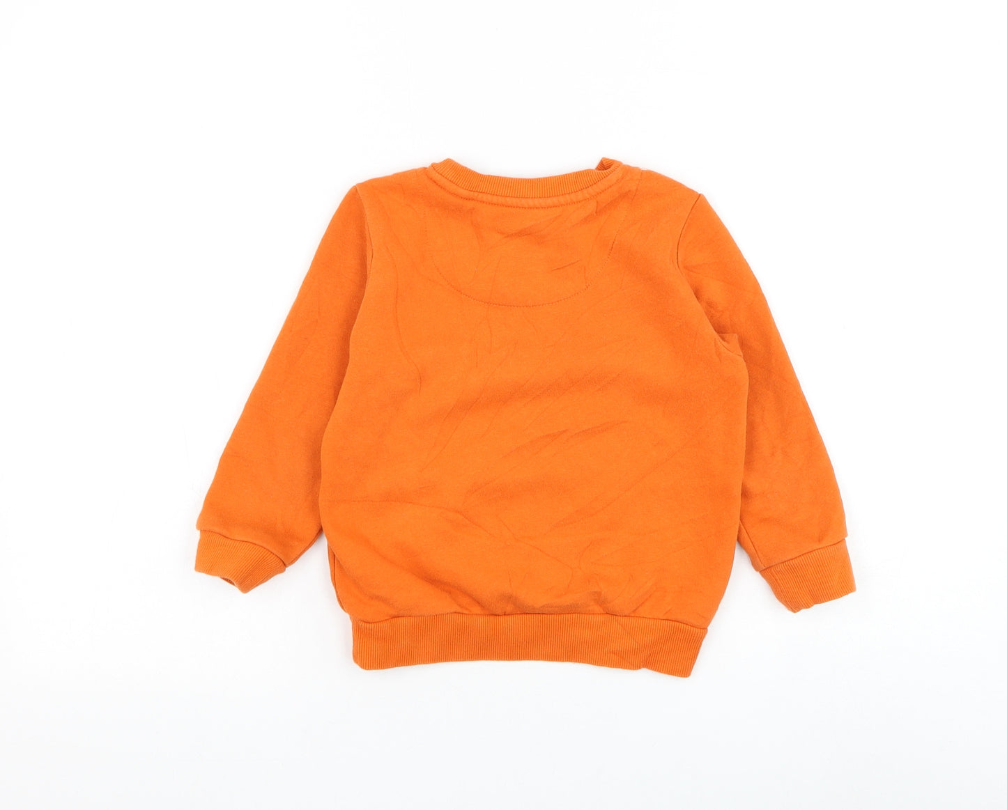 F&F Boys Orange Cotton Pullover Sweatshirt Size 4-5 Years Pullover - Monster