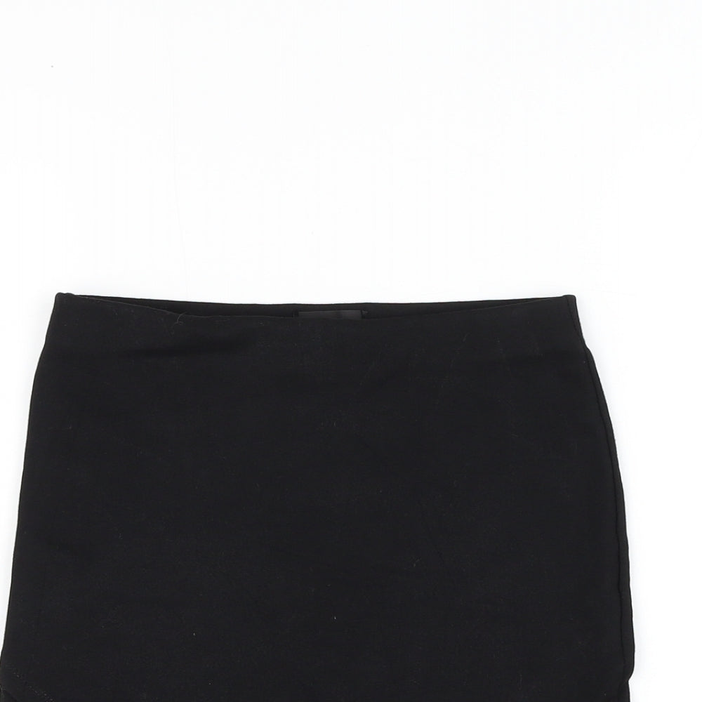 Topshop Womens Black Viscose Mini Skirt Size 6