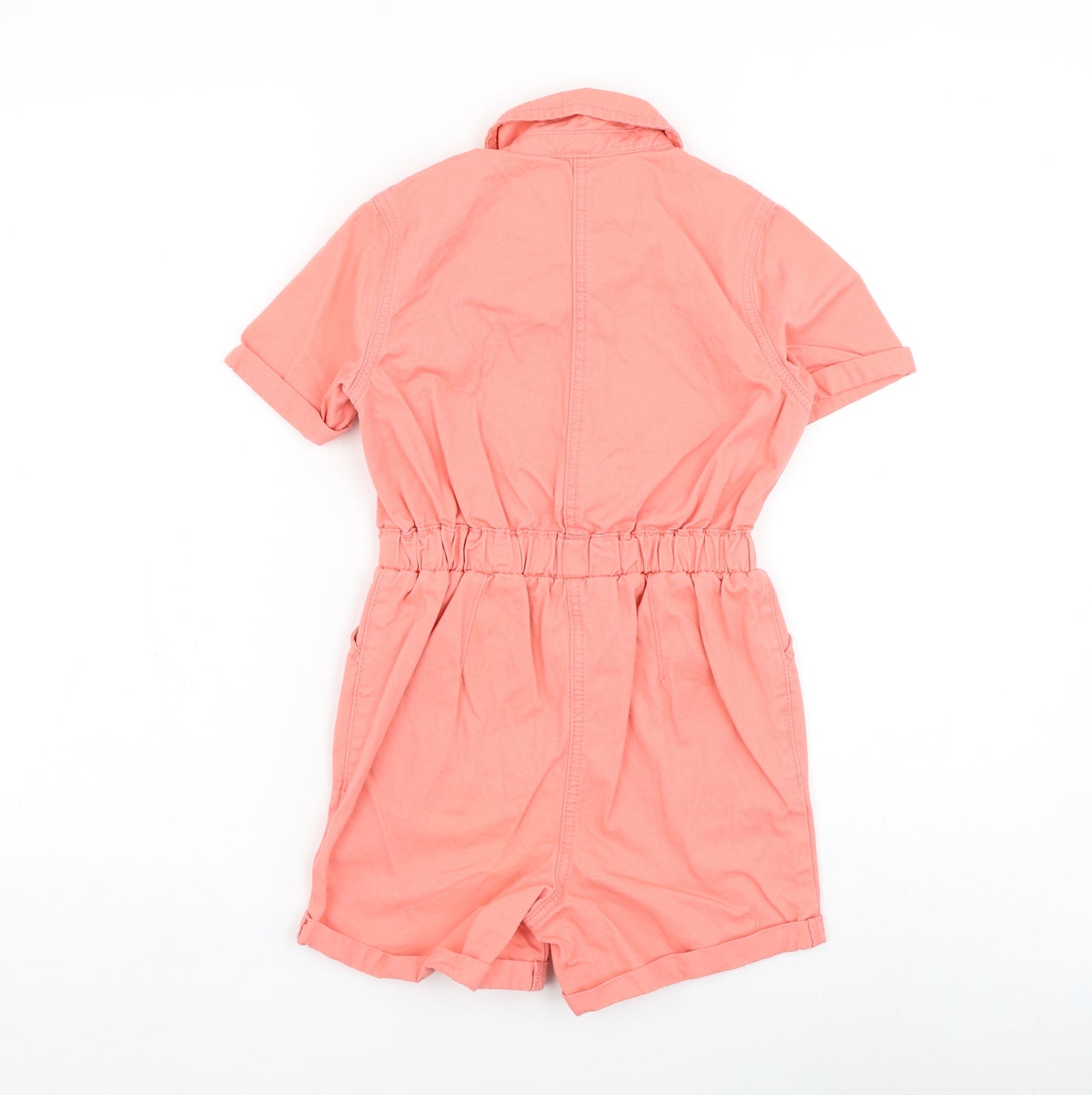 George Girls Pink Cotton Playsuit One-Piece Size 7-8 Years Zip