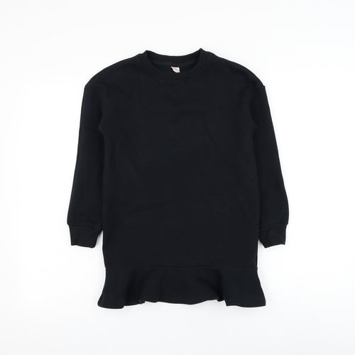 Baleno Girls Black Cotton Pullover Sweatshirt Size 10-11 Years Pullover