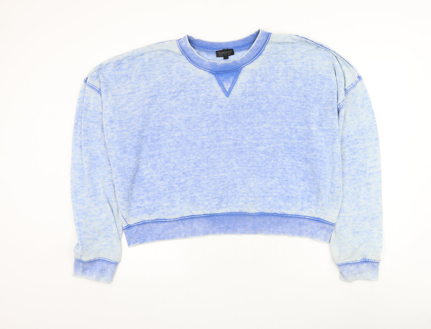 Topshop Womens Blue Cotton Pullover Sweatshirt Size 16 Pullover