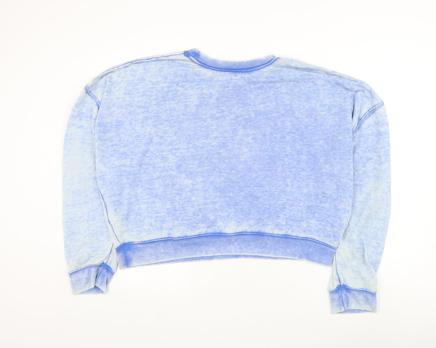 Topshop Womens Blue Cotton Pullover Sweatshirt Size 16 Pullover
