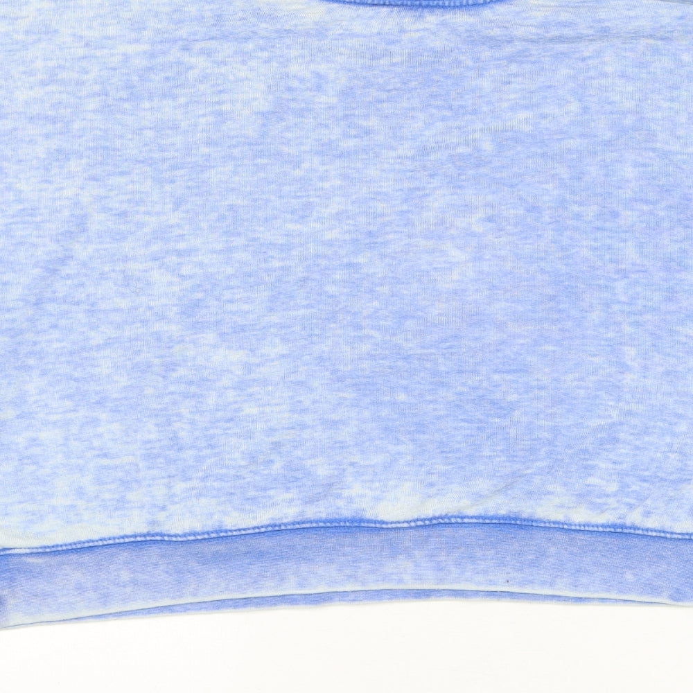 Topshop Womens Blue Cotton Pullover Sweatshirt Size 16 Pullover