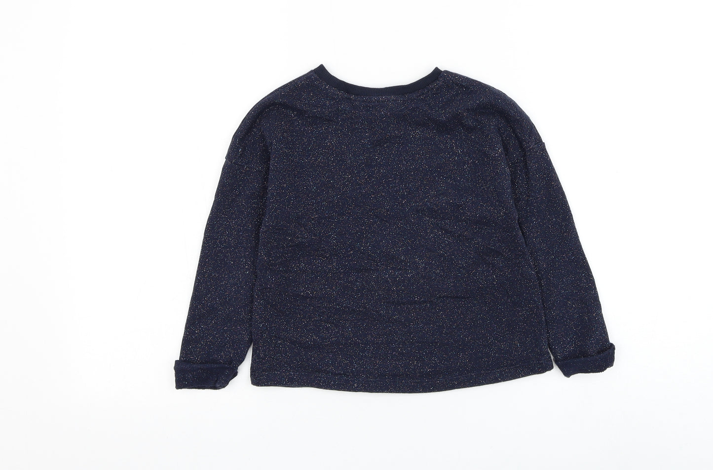 George Girls Blue Cotton Pullover Sweatshirt Size 4-5 Years Pullover - Super Star In The Making