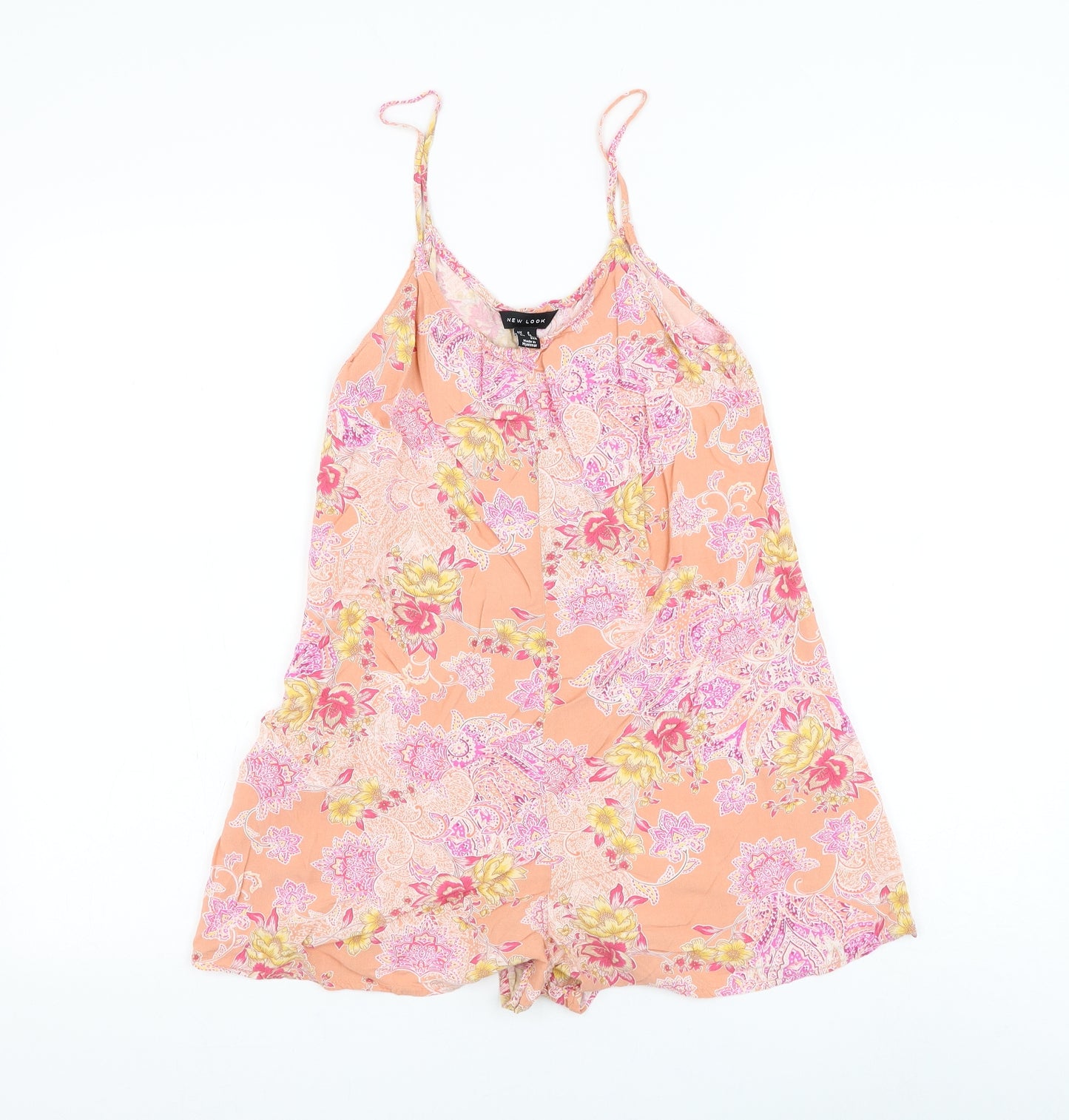 New Look Womens Multicoloured Floral Viscose Playsuit One-Piece Size 8 L3 in Pullover