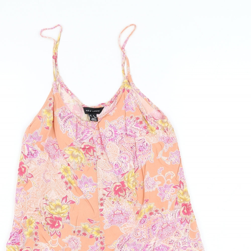 New Look Womens Multicoloured Floral Viscose Playsuit One-Piece Size 8 L3 in Pullover