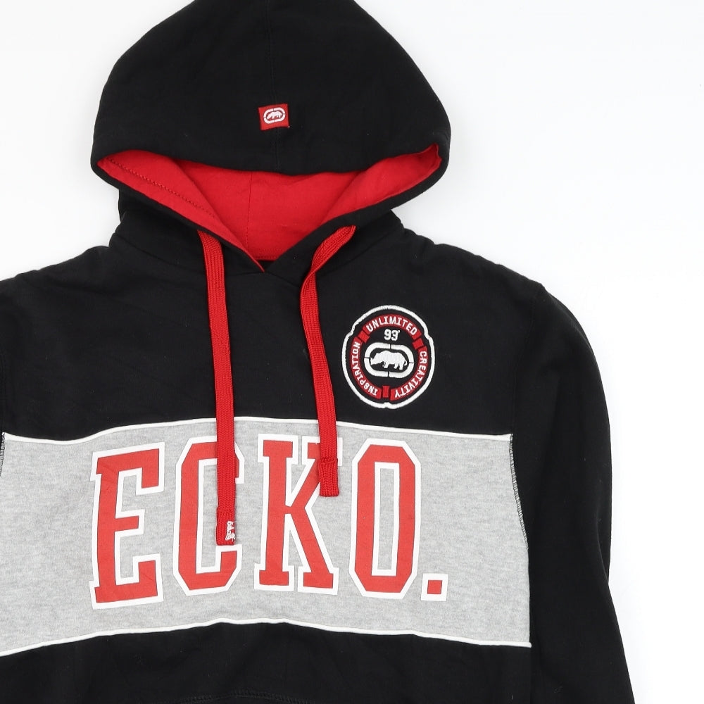Ecko Unltd. Mens Black Cotton Pullover Hoodie Size M