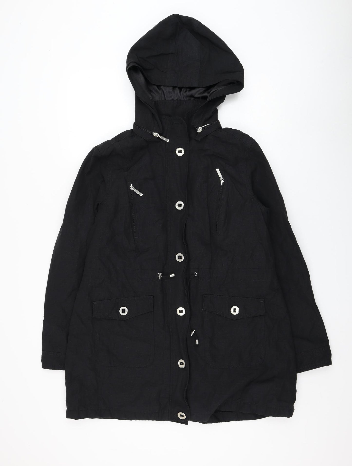 Per Una Womens White Parka Coat Size 14 Zip
