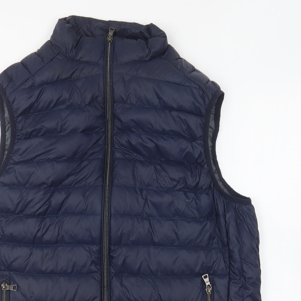 Marks and Spencer Mens Blue Gilet Jacket Size L Zip