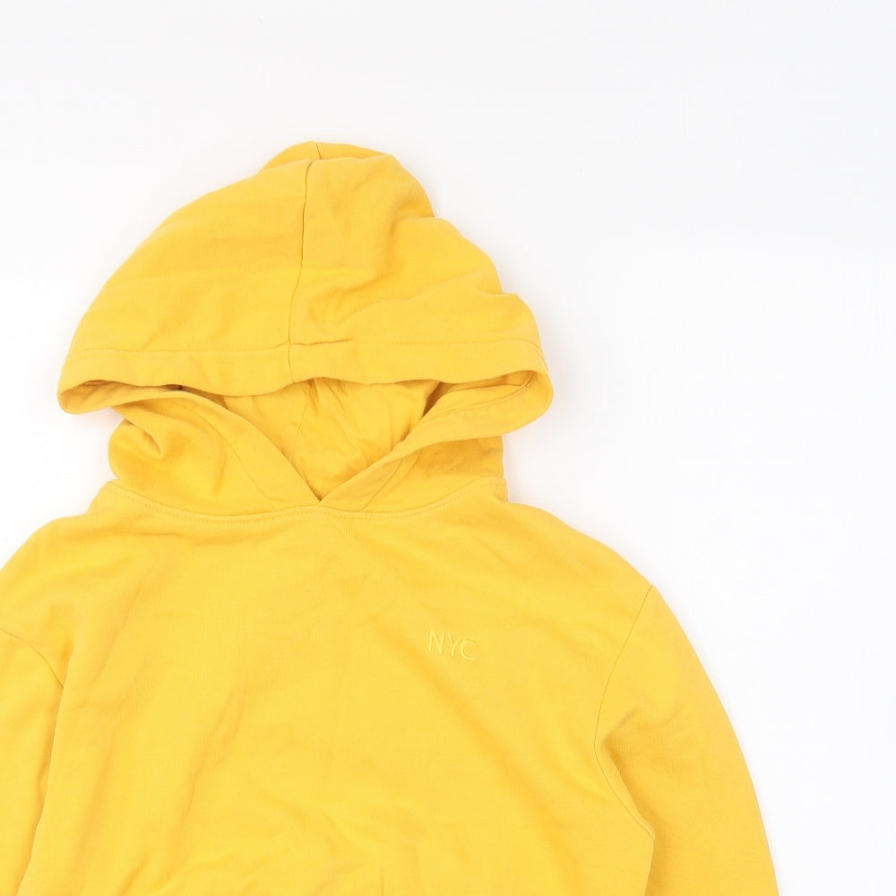 H&M Girls Yellow Cotton Pullover Hoodie Size 9-10 Years Pullover - NYC