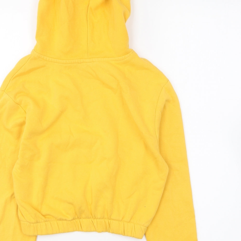 H&M Girls Yellow Cotton Pullover Hoodie Size 9-10 Years Pullover - NYC