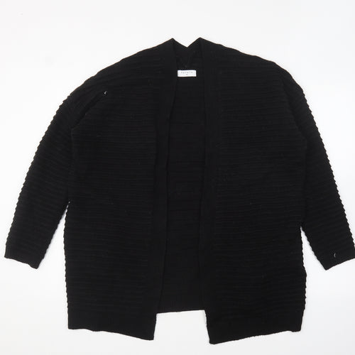 Papaya Womens Black V-Neck Cotton Cardigan Jumper Size M