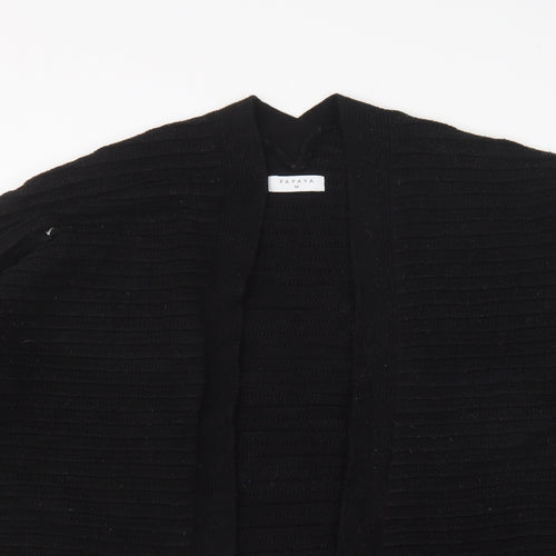 Papaya Womens Black V-Neck Cotton Cardigan Jumper Size M