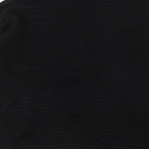 Papaya Womens Black V-Neck Cotton Cardigan Jumper Size M
