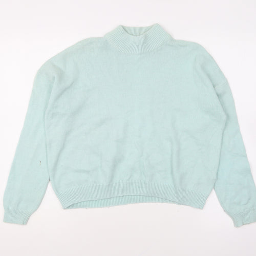 New Look Womens Green High Neck Nylon Pullover Jumper Size 14