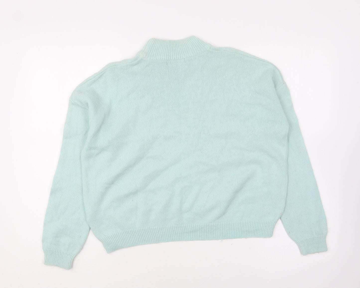 New Look Womens Green High Neck Nylon Pullover Jumper Size 14