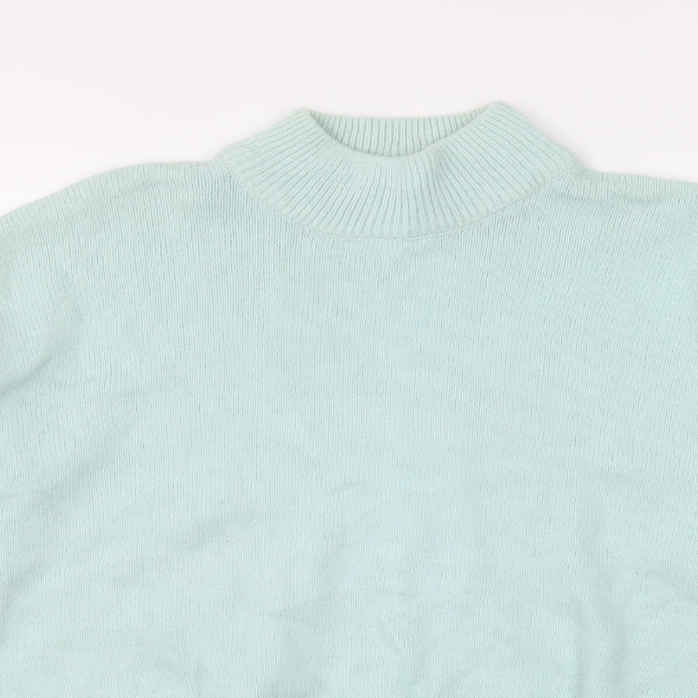 New Look Womens Green High Neck Nylon Pullover Jumper Size 14