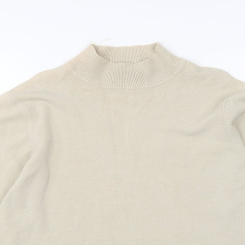Simon Jeffrey Womens Beige High Neck Acrylic Pullover Jumper Size L