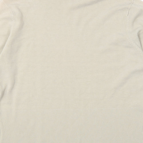 Simon Jeffrey Womens Beige High Neck Acrylic Pullover Jumper Size L