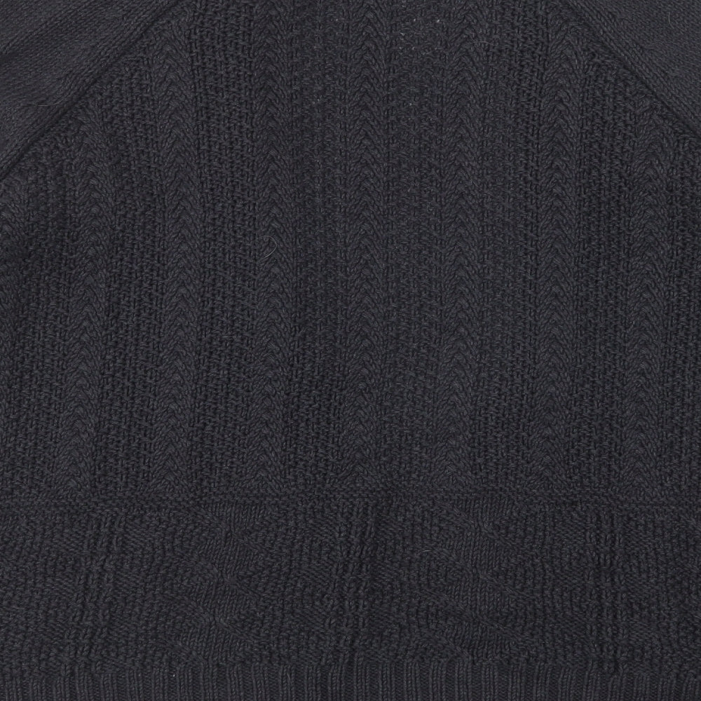 Indigo Womens Grey V-Neck Cotton Cardigan Jumper Size 14