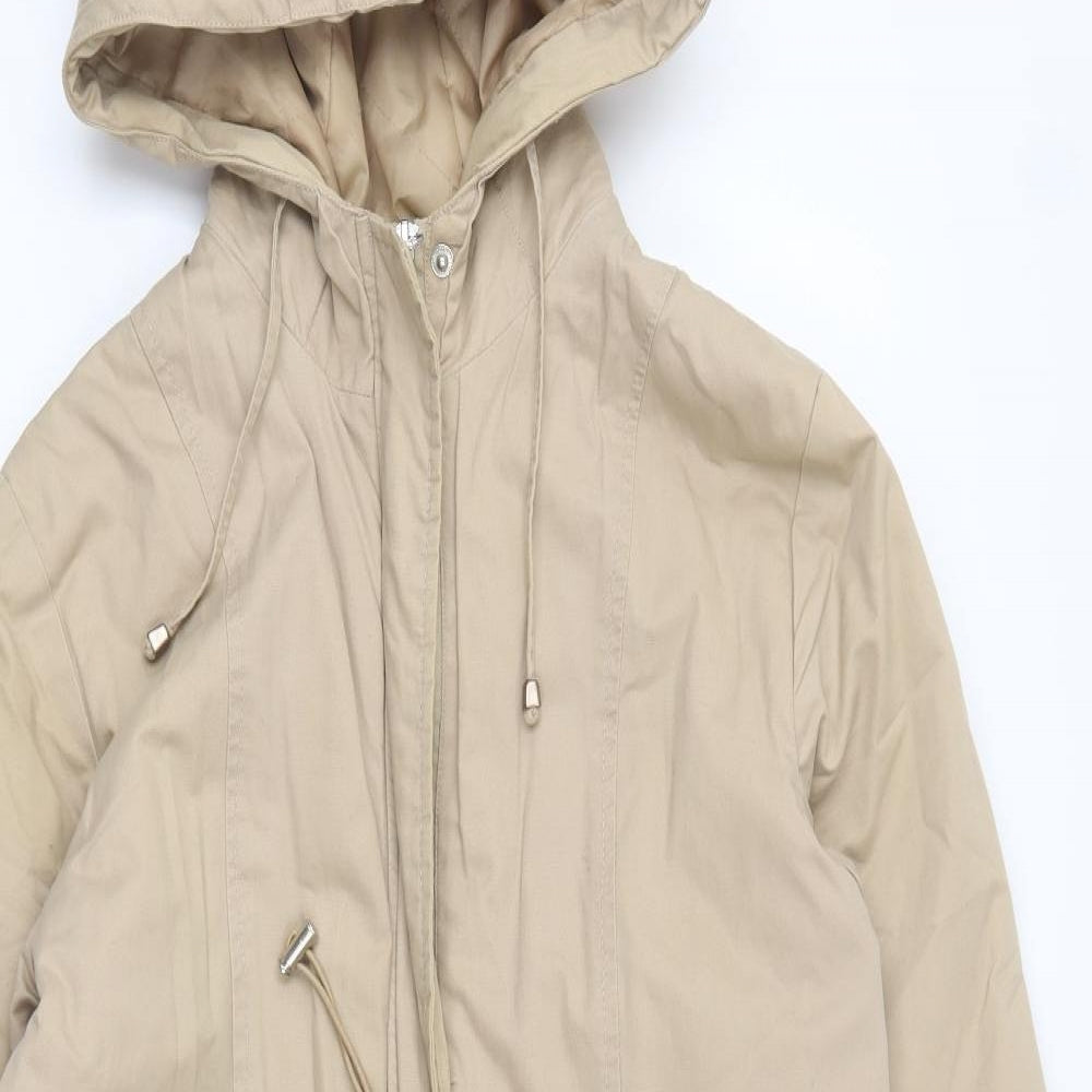 Hamett Womens Beige Parka Coat Size S Zip