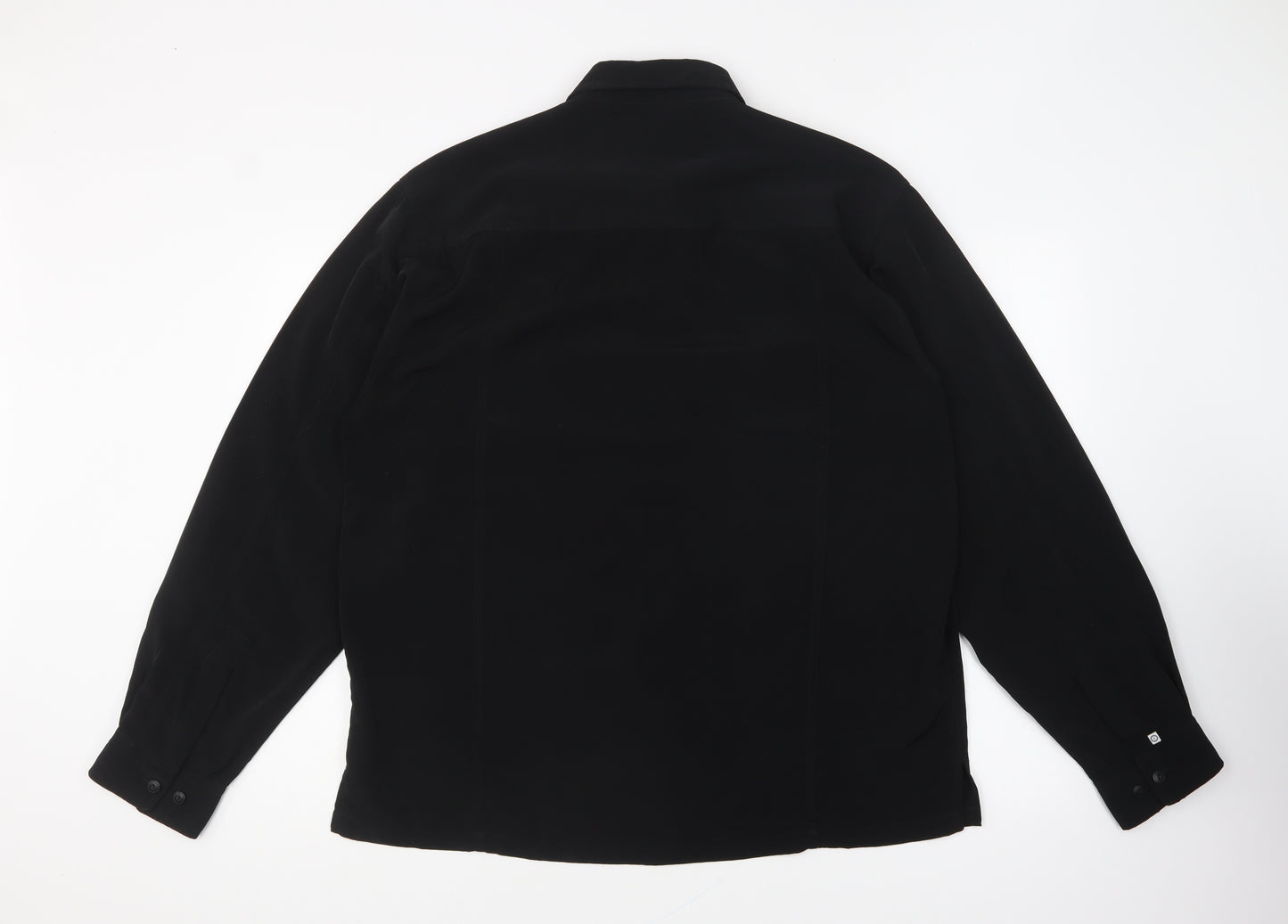 Iambrella Mens Black Polyester Button-Up Size XL Collared Button