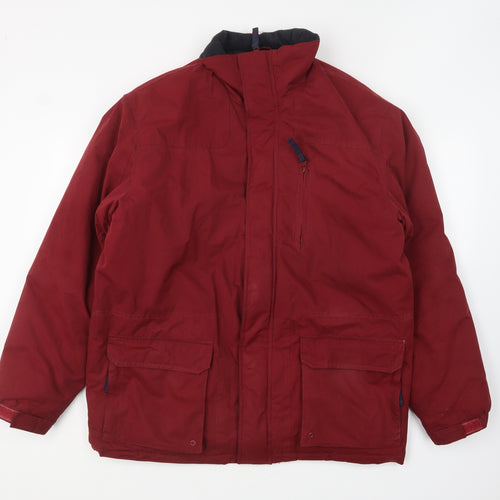 Paul Berman Mens Red Windbreaker Coat Size M Zip