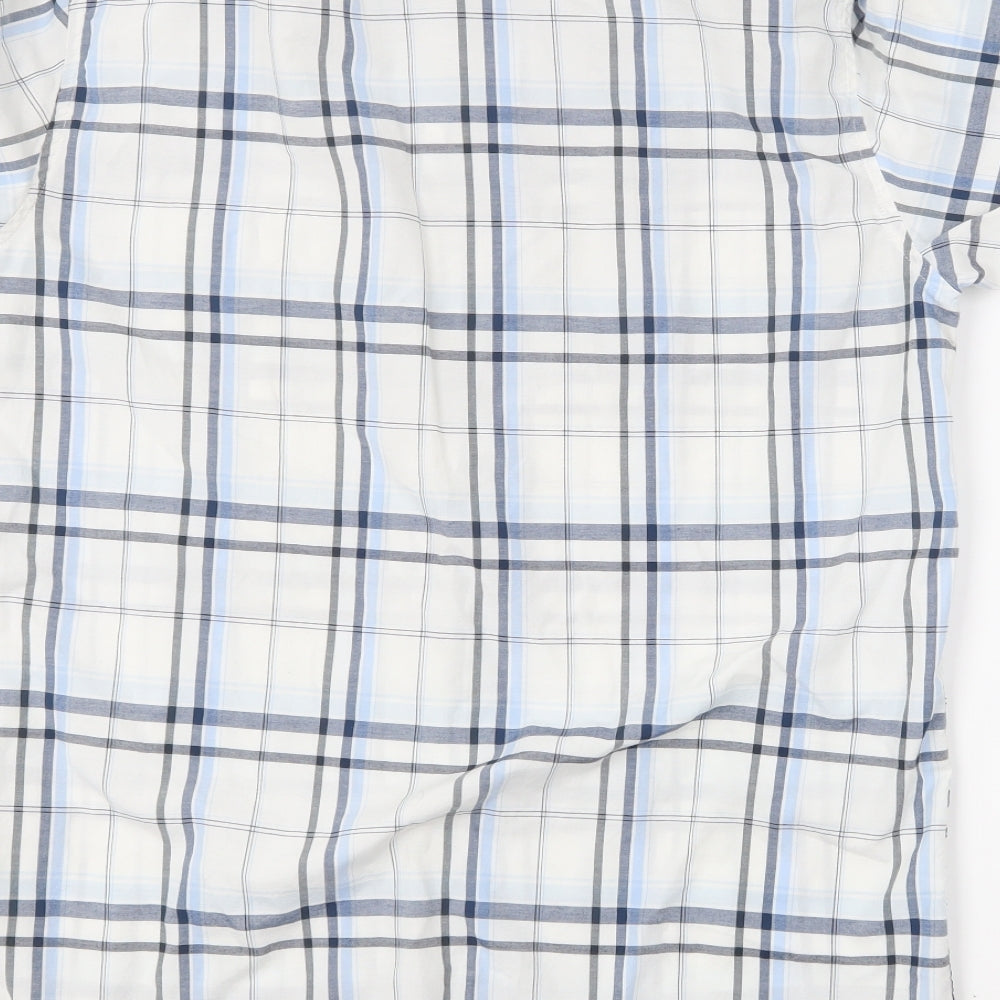 Quiksilver Mens Blue Plaid Polyester Button-Up Size S Collared Button