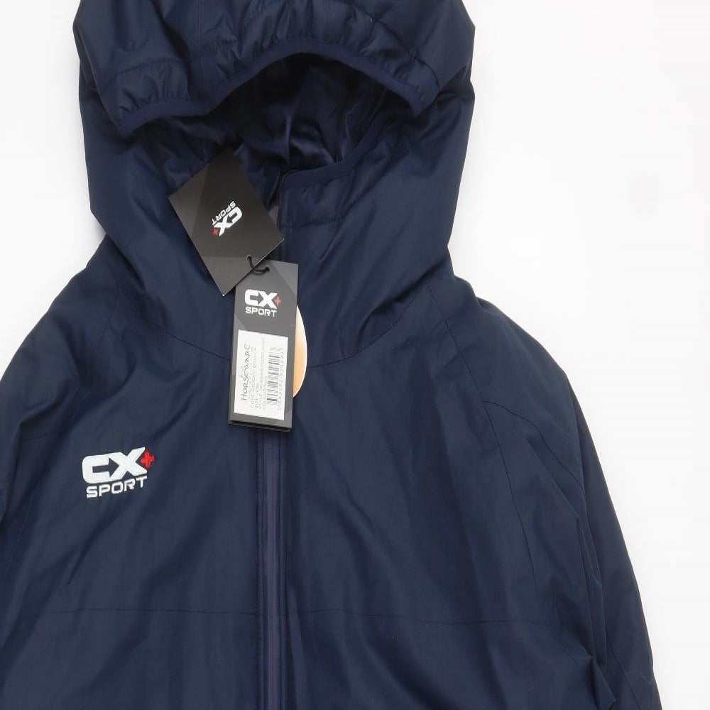 CX Sport Mens Blue Rain Coat Coat Size L Zip