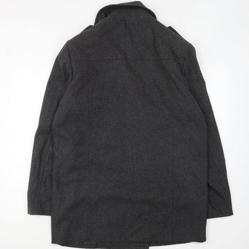 Dunnes Stores Womens Grey Overcoat Coat Size L Button