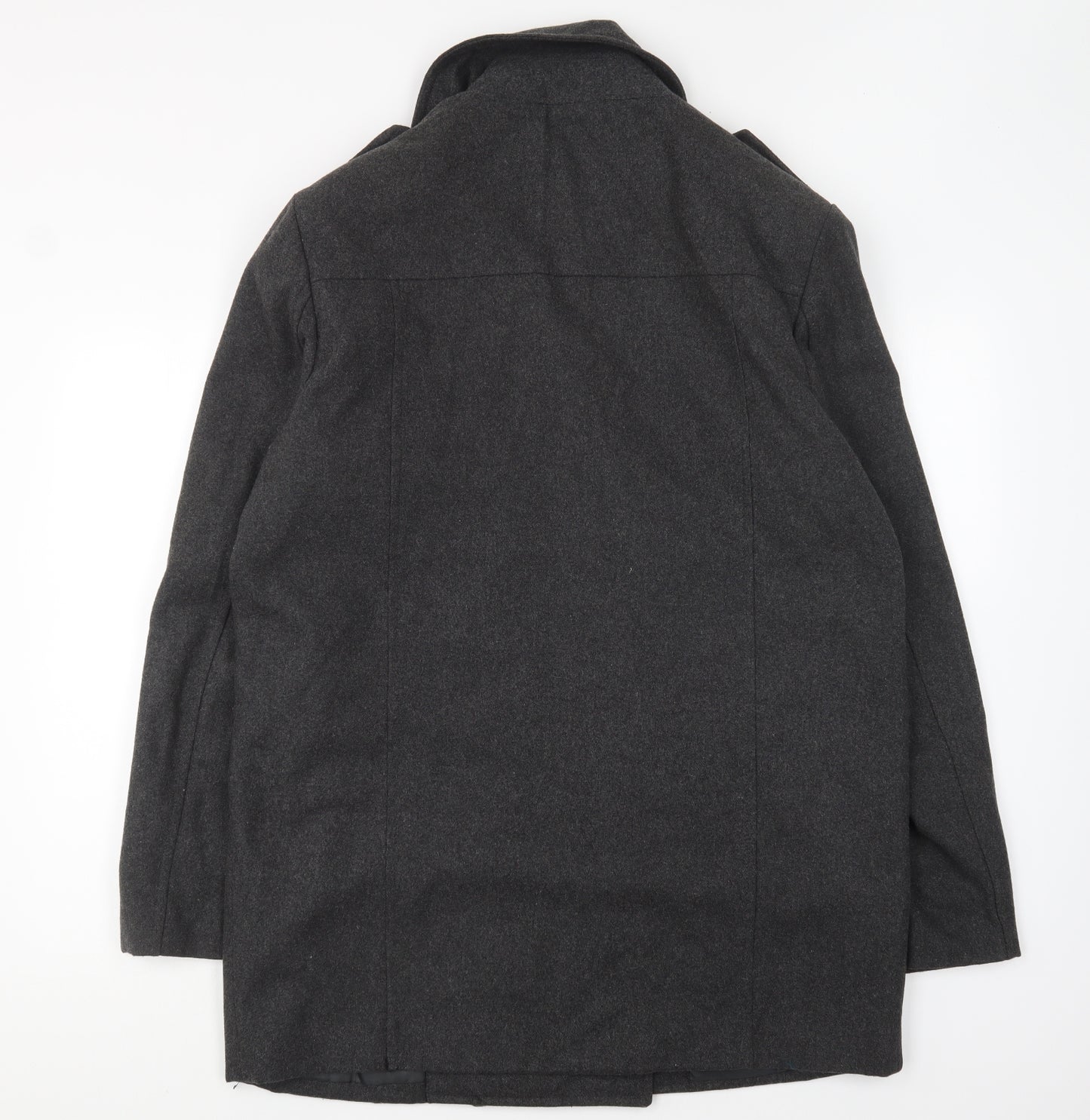 Dunnes Stores Womens Grey Overcoat Coat Size L Button