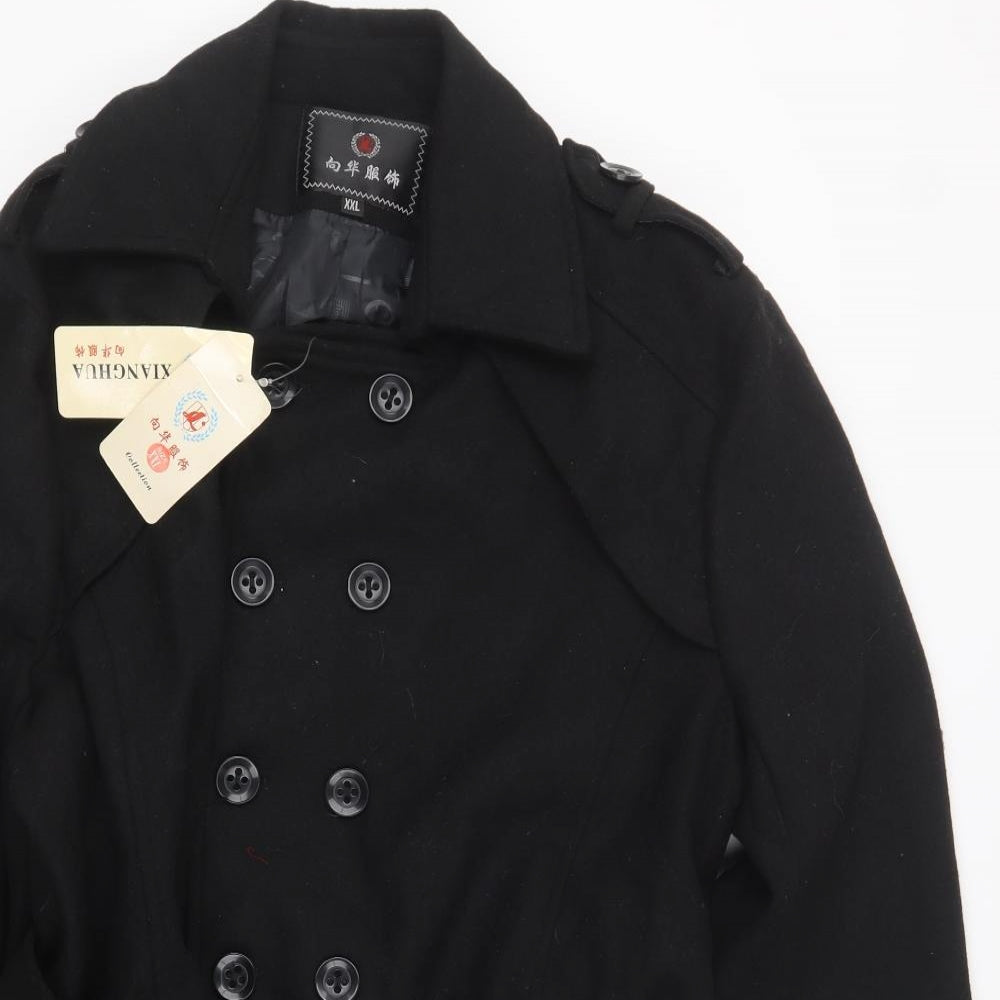 Xianghua Womens Black Pea Coat Coat Size 2XL Button
