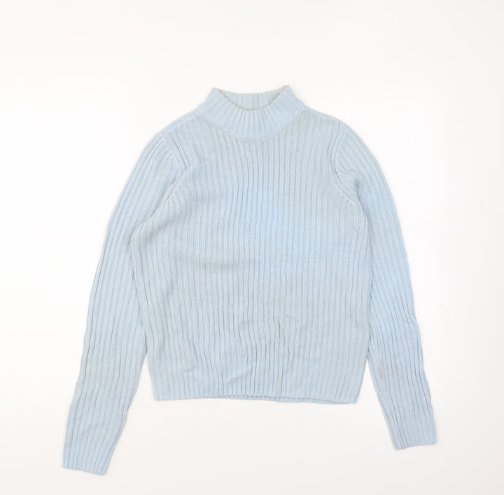 H&M Womens Blue Round Neck Acrylic Pullover Jumper Size XS