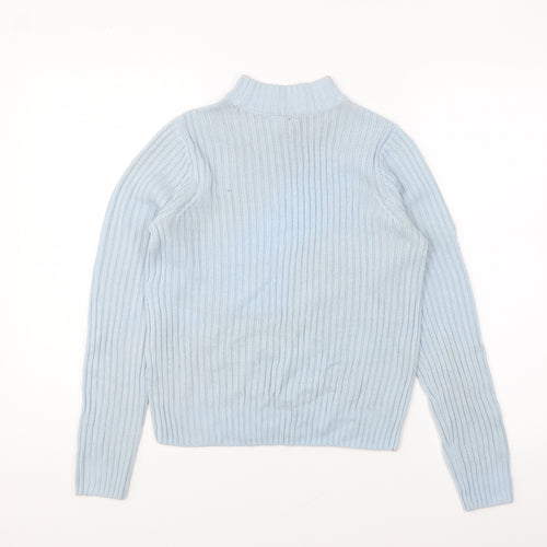 H&M Womens Blue Round Neck Acrylic Pullover Jumper Size XS