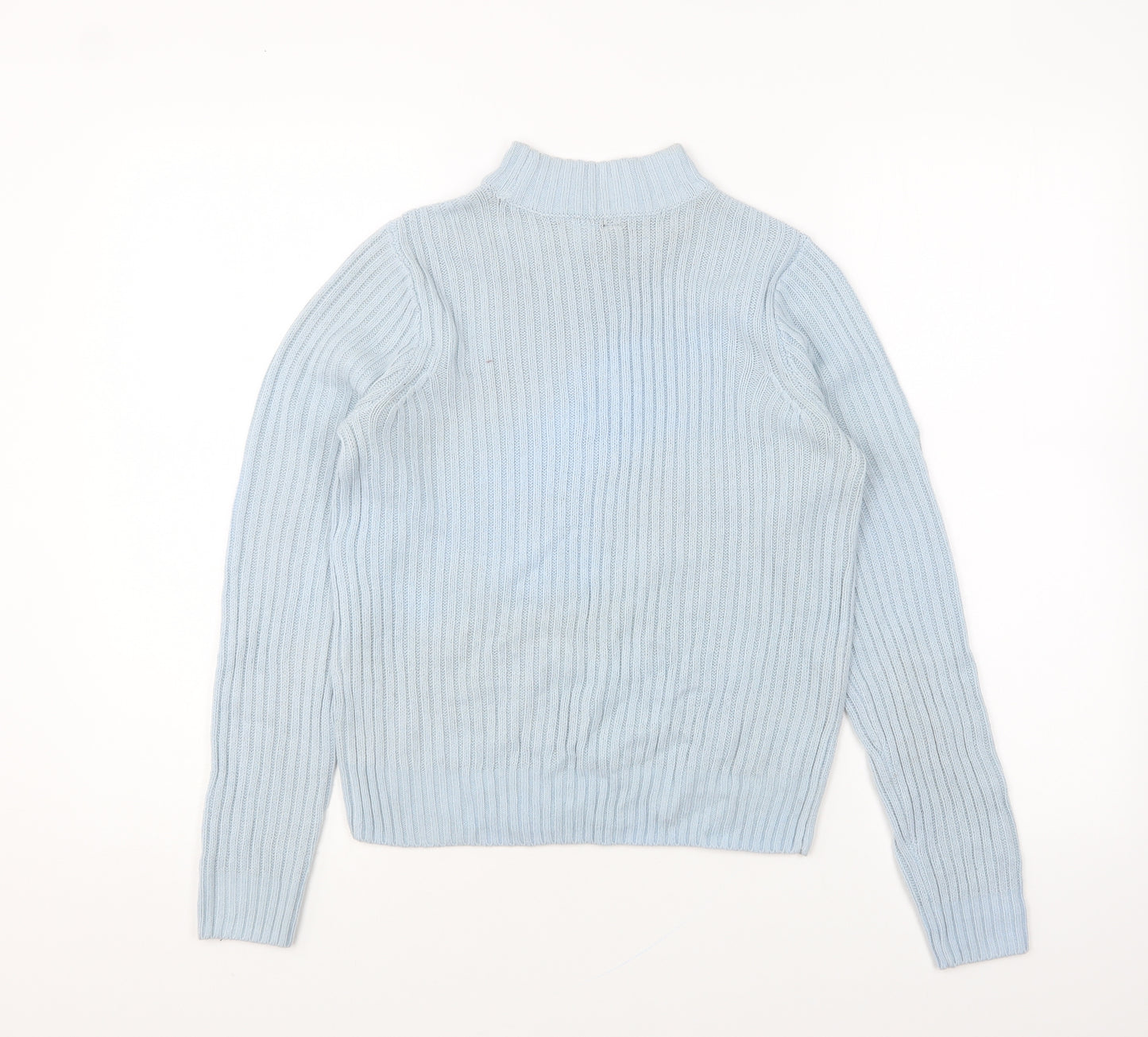 H&M Womens Blue Round Neck Acrylic Pullover Jumper Size XS