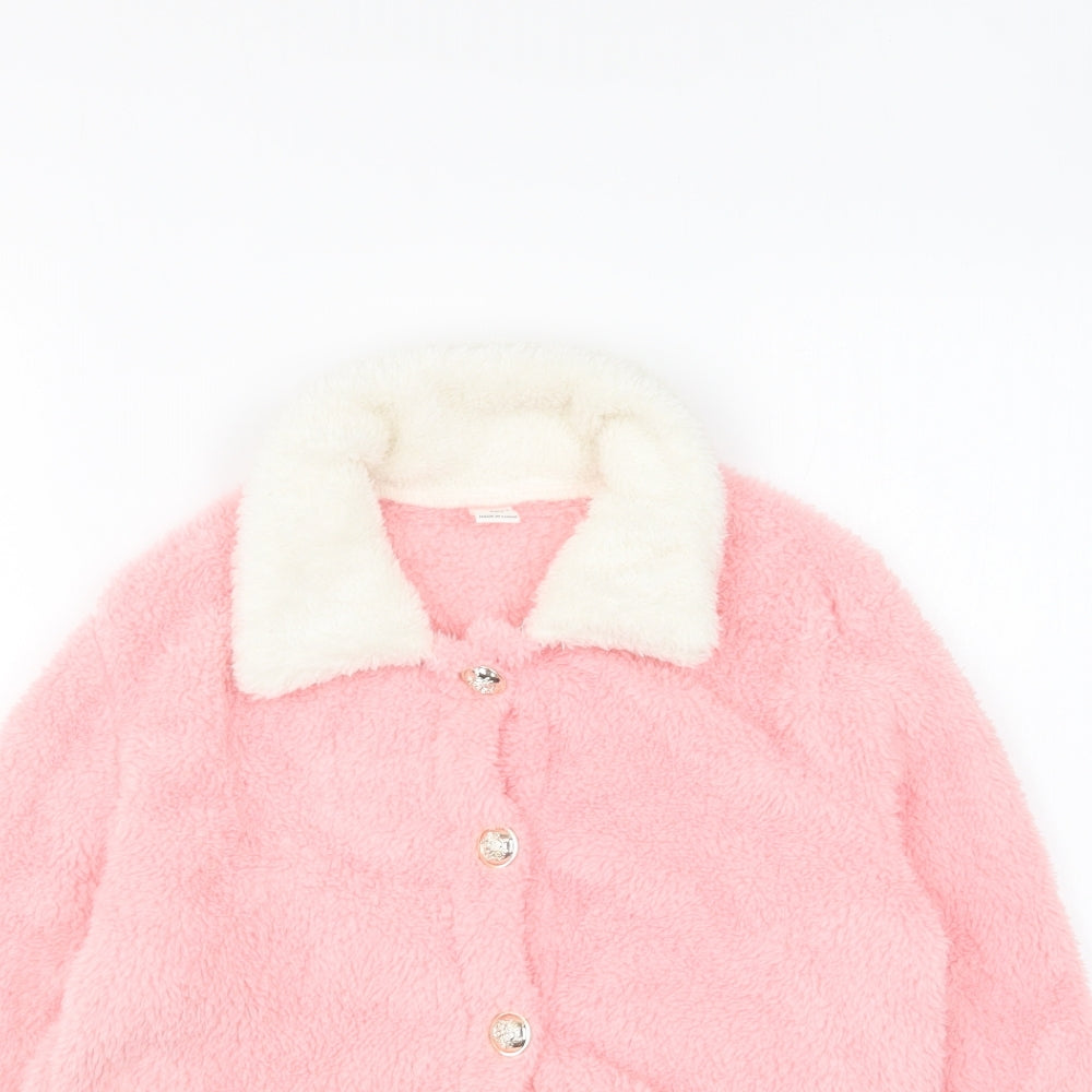 SheIn Girls Pink Jacket Size 10 Years Button