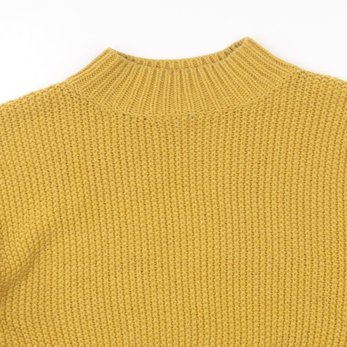New Look Womens Yellow High Neck Acrylic Pullover Jumper Size S