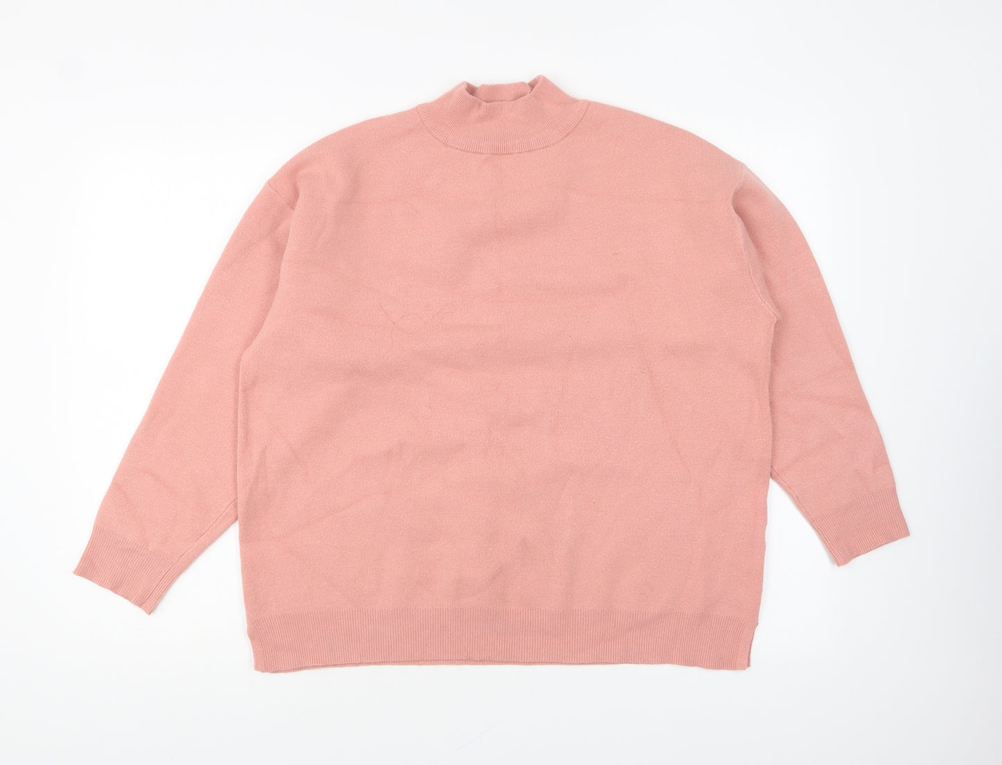 Primark Womens Pink High Neck Polyester Pullover Jumper Size L