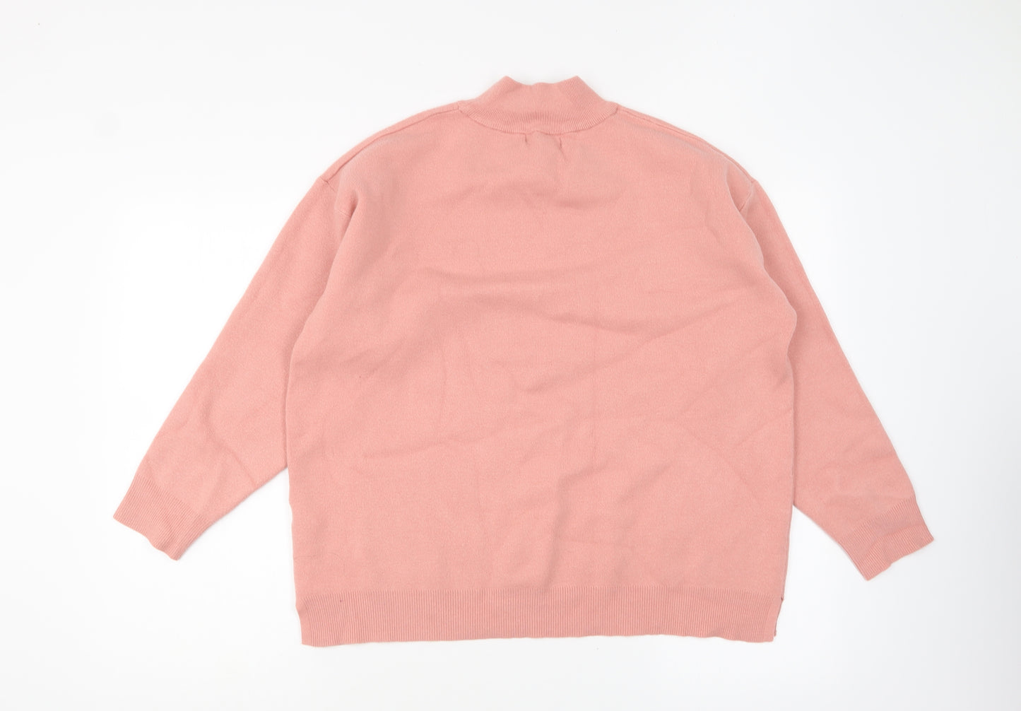 Primark Womens Pink High Neck Polyester Pullover Jumper Size L